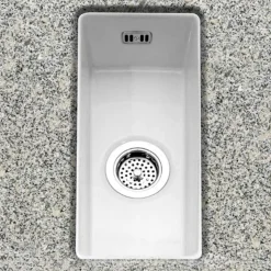 RAK Gourmet White Ceramic Rectangular 0.5 Bowl Kitchen Sink & Waste Kit - 250mm x 475mm