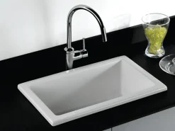 RAK Laboratory White Ceramic Single Bowl Kitchen Sink - 585mm x 380mm