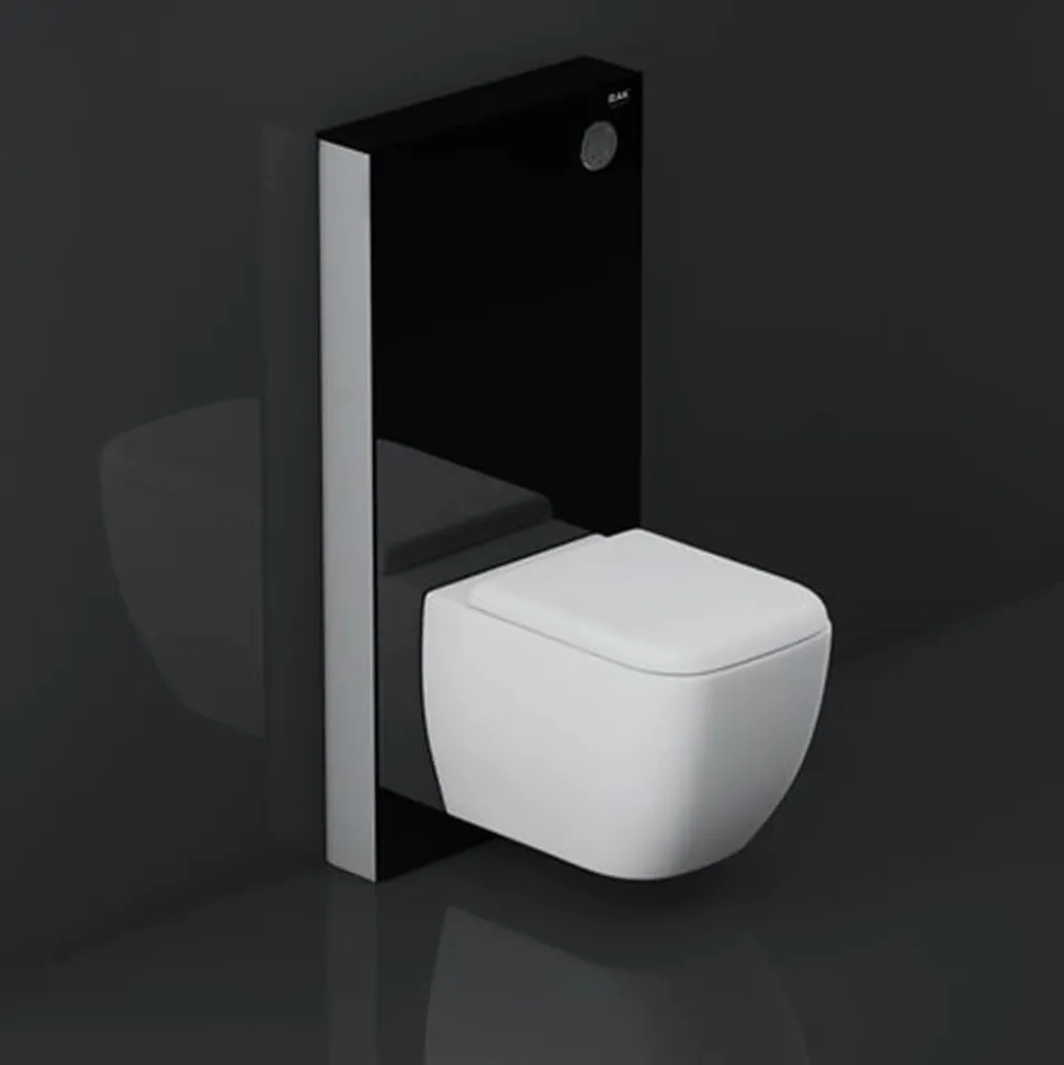 RAK Obelisk Glass Cabinet Cistern Frame for Wall Hung Toilets - Gloss Black