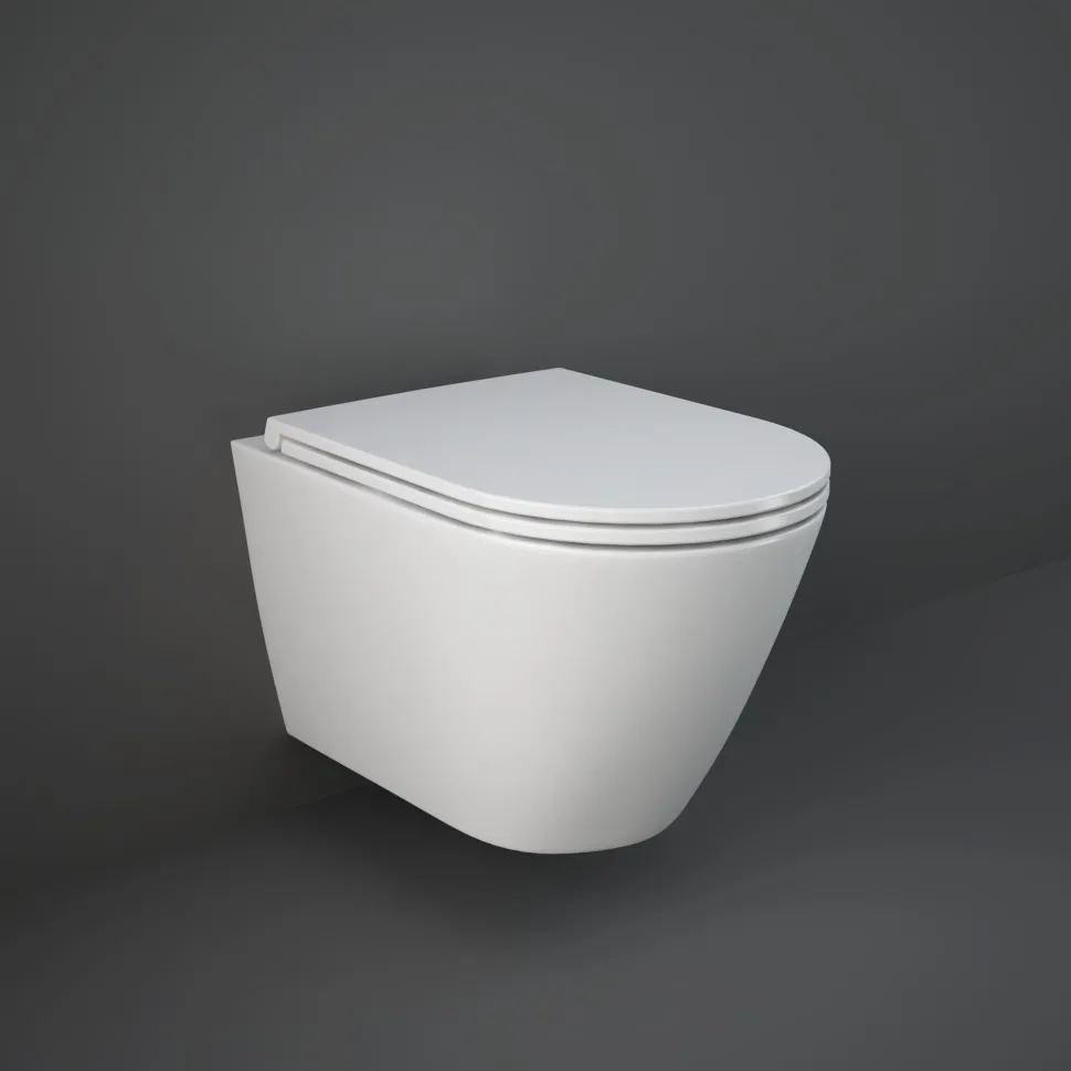 RAK Resort Rimless Wall Hung Toilet with Hidden Fixings & Soft Close Toilet Seat