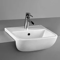RAK Series 600 Ceramic Semi Recessed Basin 420mm - 1 Tap Hole