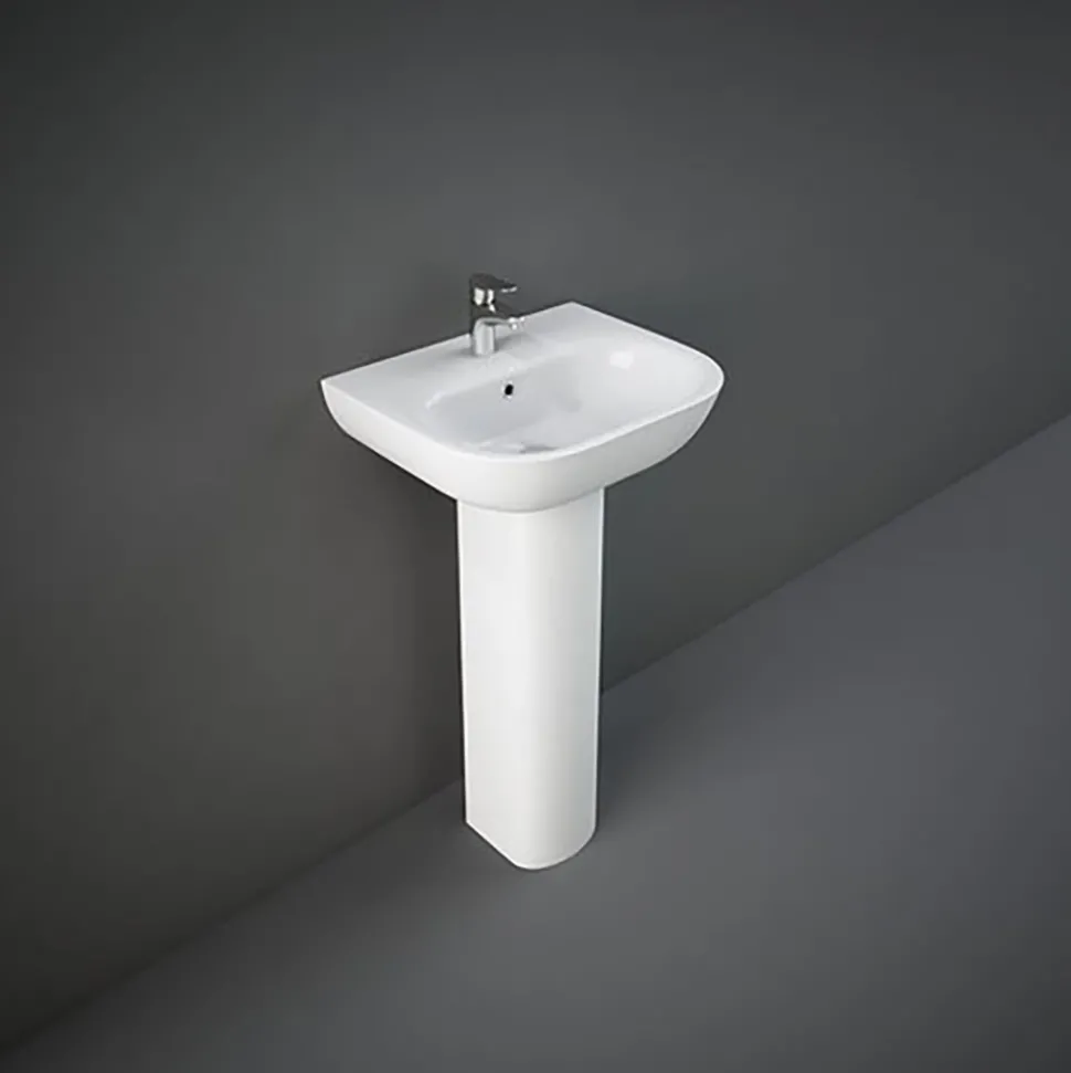 RAK Tonique 450mm 1 Tap Hole Basin with Full Pedestal