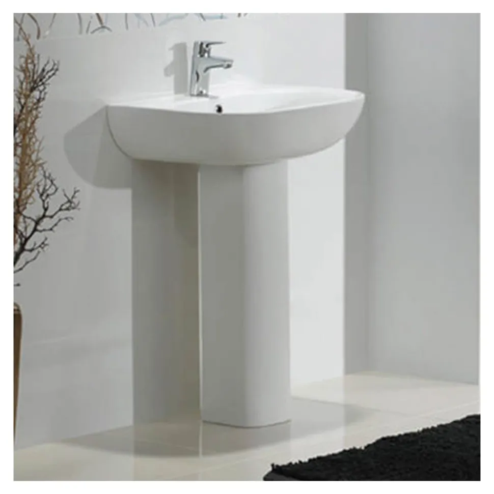 RAK Tonique 450mm 1 Tap Hole Basin with Full Pedestal