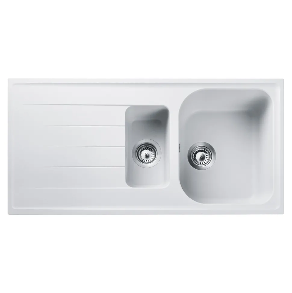 Rangemaster Amethyst Igneous Granite 1.5 Bowl Kitchen Sink with Reversible Drainer & Waste Kit - 1000 x 500mm