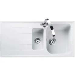 Rangemaster Amethyst Igneous Granite 1.5 Bowl Kitchen Sink with Reversible Drainer & Waste Kit - 1000 x 500mm