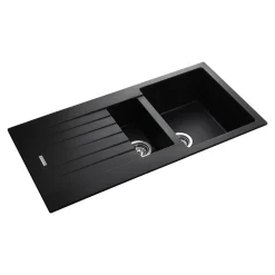 Rangemaster Andesite 1.5 Bowl Granite Igneous Ash Sink & Waste Kit with Reversible Drainer - 1000 x 500mm