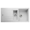 Rangemaster Andesite 1.5 Bowl Granite Crystal White Sink & Waste Kit with Reversible Drainer - 1000 x 500mm