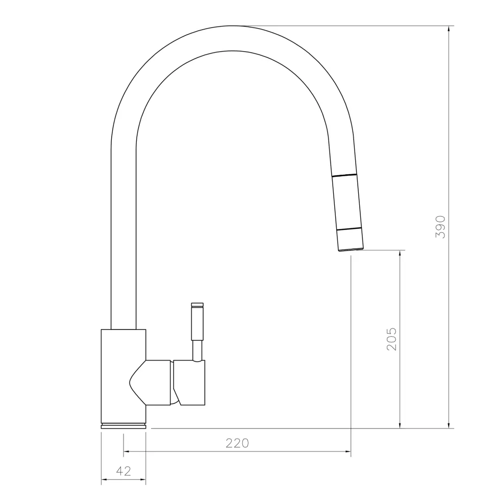 Rangemaster Aquatrend Single Lever Kitchen Mixer Tap with Pull Out Spout
