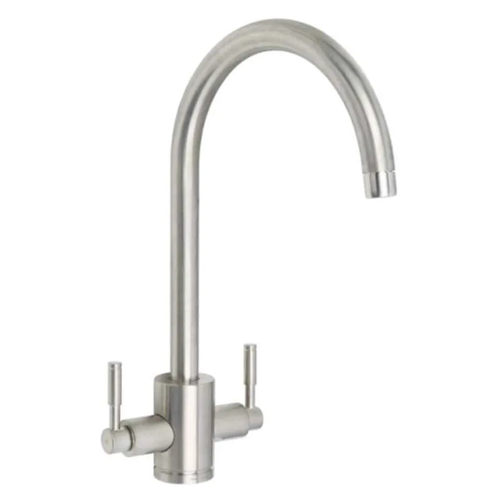 Rangemaster Aquatrend Twin Lever Kitchen Sink Mixer Tap