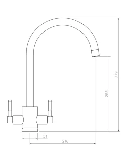Rangemaster Aquatrend Twin Lever Kitchen Sink Mixer Tap