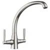 Rangemaster Aquavibe Twin Lever Monobloc Mixer Tap - Brushed Nickel