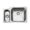 Rangemaster Atlantic Classic 1.5 Bowl Stainless Steel Undermount Sink & Waste Kit with Left Hand Small Bowl - 671 x 460mm