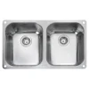 Rangemaster Atlantic Classic 2 Bowl Brushed Stainless Steel Undermount Sink & Waste Kit - 787 x 472mm