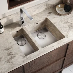 Rangemaster Baseline 1 Bowl Undermount Polished Stainless Steel Sink & Waste -  214 x 460mm