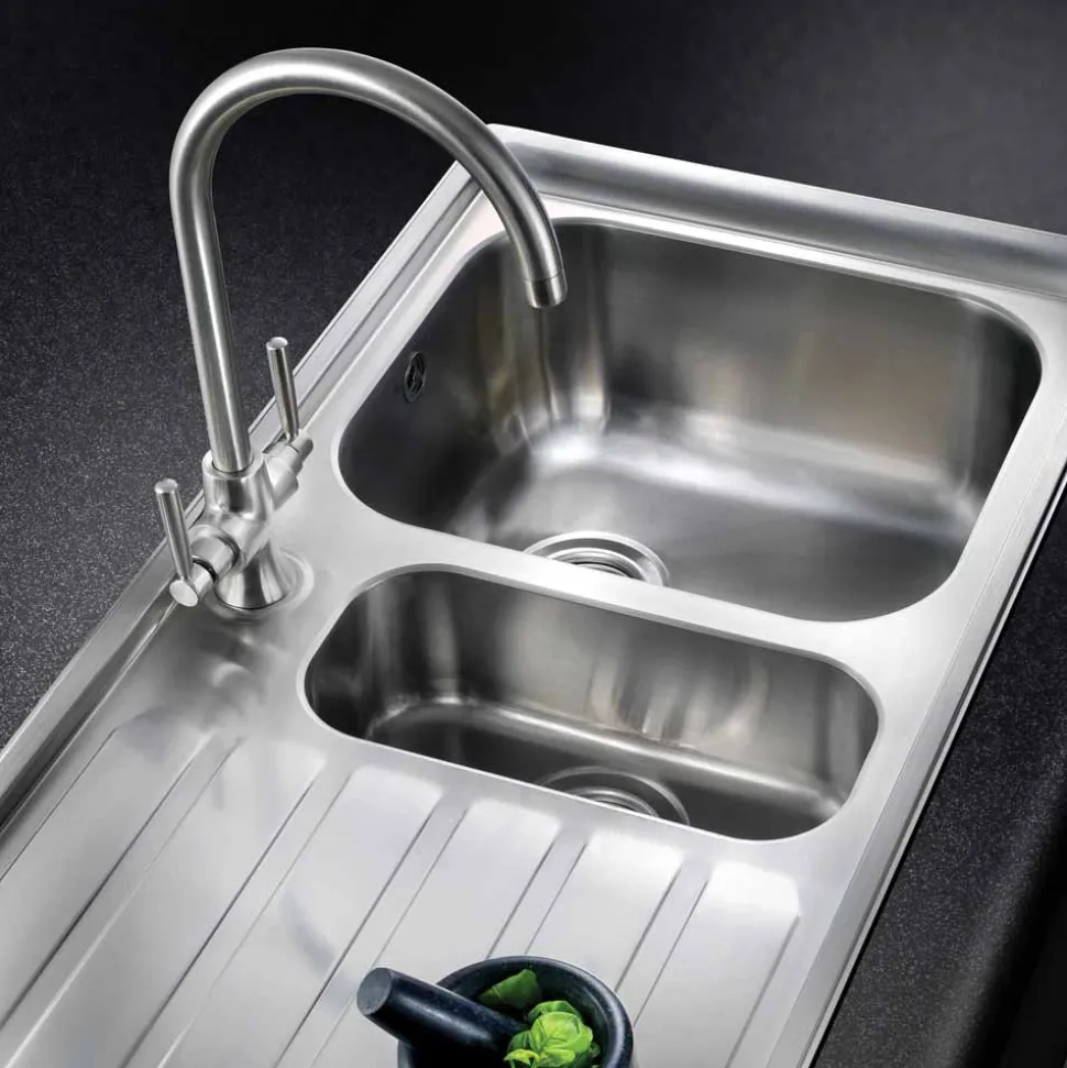 Rangemaster Cruciform Monobloc Kitchen Sink Mixer Tap - Brushed Nickel