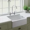 Rangemaster Farmhouse White Ceramic Belfast Sink & Waste Kit - 595 x 455mm