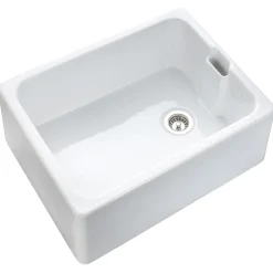 Rangemaster Farmhouse White Ceramic Belfast Sink & Waste Kit - 595 x 455mm