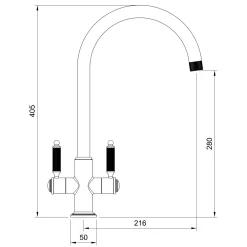 Rangemaster Hemlock Twin Lever Mono Kitchen Mixer Tap