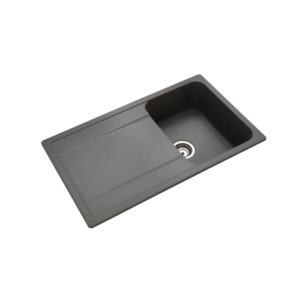 Rangemaster Loa 1 Bowl Igneous Granite Kitchen Sink with Reversible Drainer & Waste Kit - 860 x 500mm