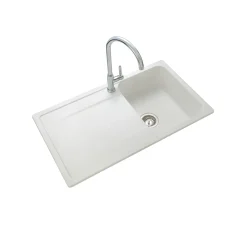 Rangemaster Loa 1 Bowl Igneous Granite Kitchen Sink with Reversible Drainer & Waste Kit - 860 x 500mm