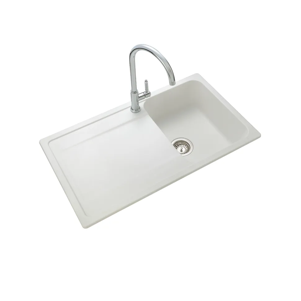 Rangemaster Loa 1 Bowl Igneous Granite Kitchen Sink with Reversible Drainer & Waste Kit - 860 x 500mm