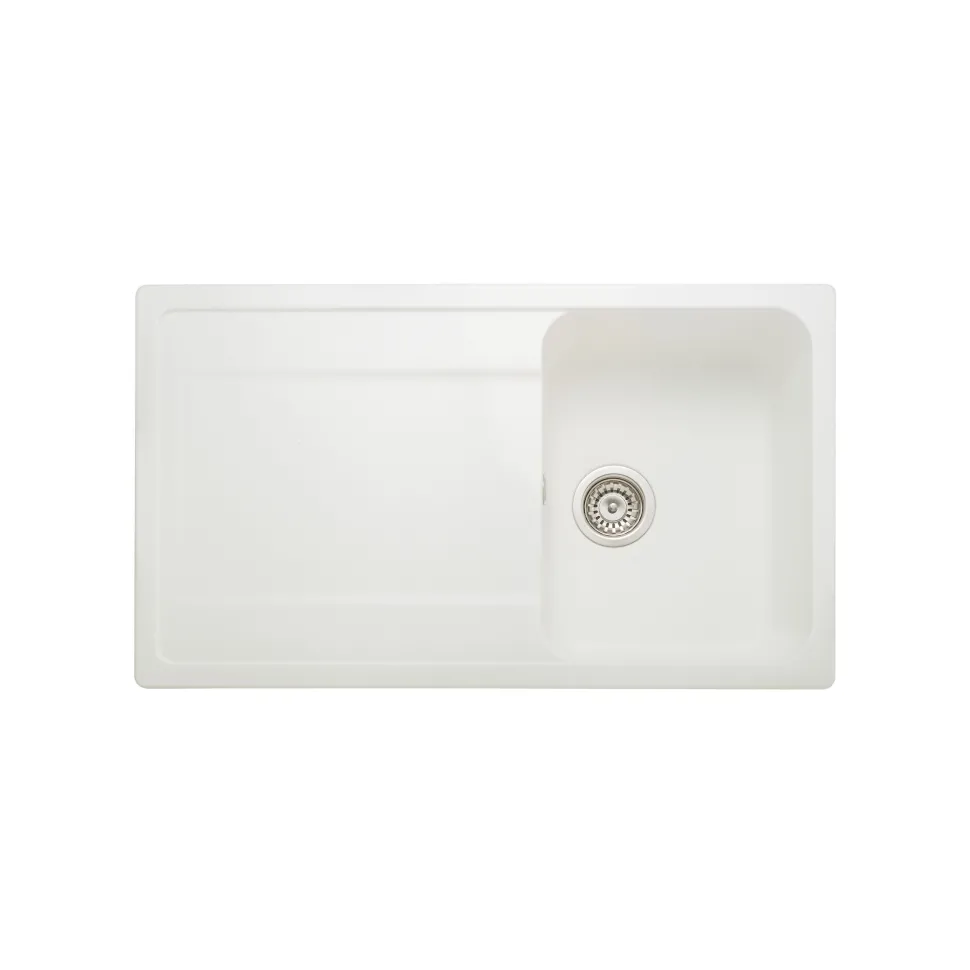 Rangemaster Loa 1 Bowl Igneous Granite Kitchen Sink with Reversible Drainer & Waste Kit - 860 x 500mm