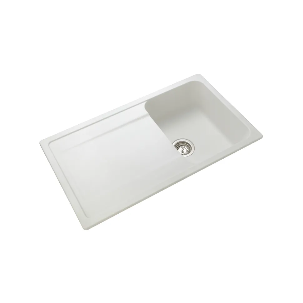 Rangemaster Loa 1 Bowl Igneous Granite Kitchen Sink with Reversible Drainer & Waste Kit - 860 x 500mm