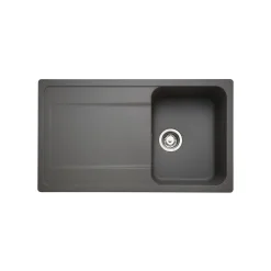 Rangemaster Loa 1 Bowl Igneous Granite Kitchen Sink with Reversible Drainer & Waste Kit - 860 x 500mm