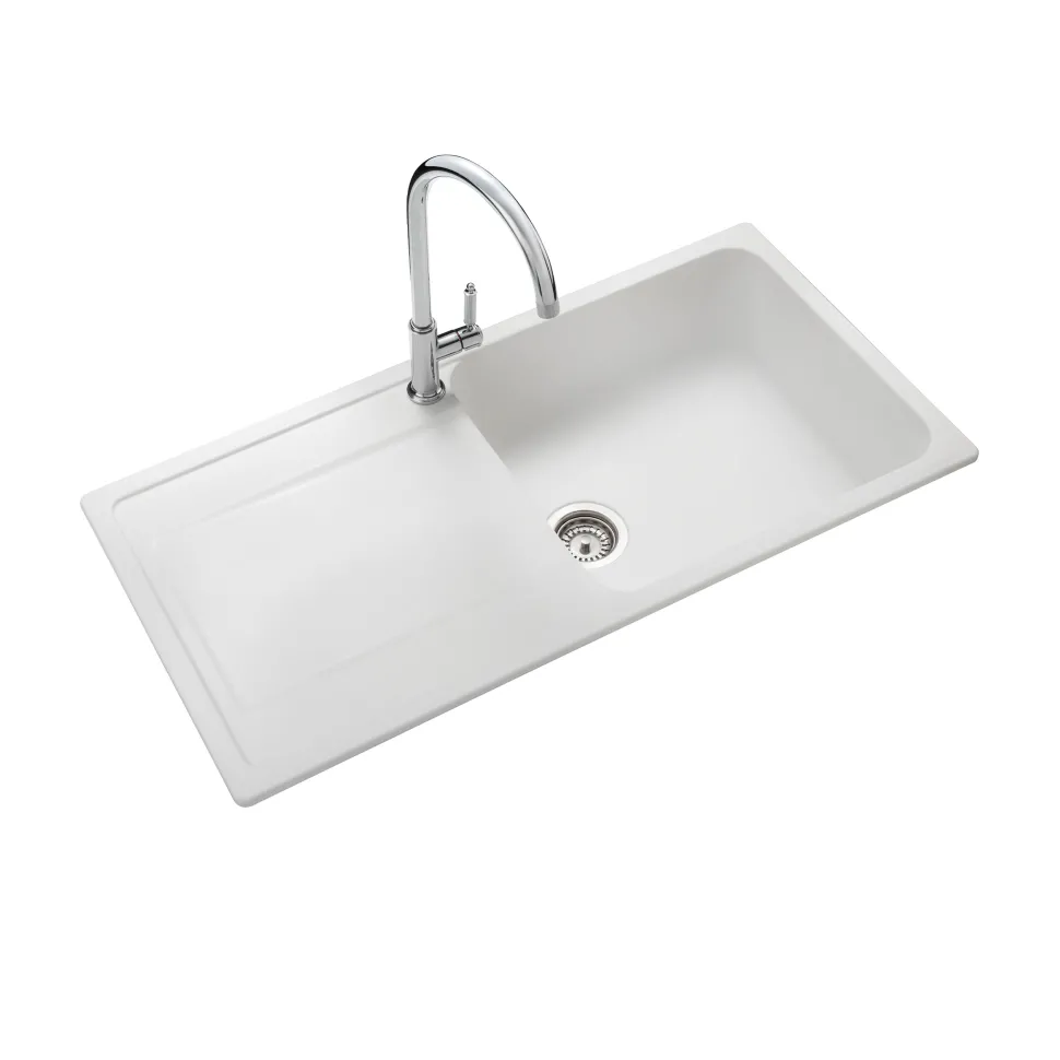 Rangemaster Loa 1 Bowl Igneous Granite Kitchen Sink with Reversible Drainer & Waste Kit - 1000 x 500mm