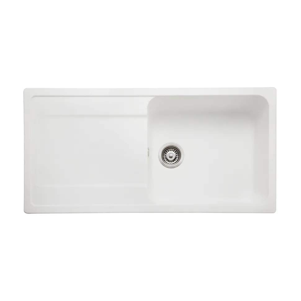 Rangemaster Loa 1 Bowl Igneous Granite Kitchen Sink with Reversible Drainer & Waste Kit - 1000 x 500mm