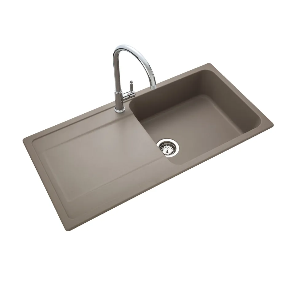 Rangemaster Loa 1 Bowl Igneous Granite Kitchen Sink with Reversible Drainer & Waste Kit - 1000 x 500mm