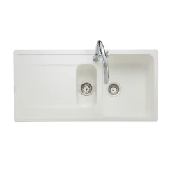 Rangemaster Loa 1.5 Bowl Igneous Granite Kitchen Sink with Reversible Drainer & Waste Kit - 1000 x 500mm