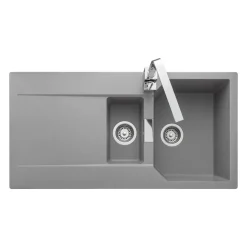 Rangemaster Mayon 1.5 Bowl Igneous Granite Kitchen Sink & Waste Kit with Reversible Drainer - 1000 x 510mm