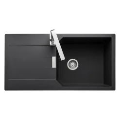 Rangemaster Mayon Large 1 Bowl Igneous Granite Kit Kitchen Sink & Waste Kit with Reversible Drainer - 1000 x 510mm