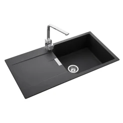 Rangemaster Mayon Large 1 Bowl Igneous Granite Kit Kitchen Sink & Waste Kit with Reversible Drainer - 1000 x 510mm
