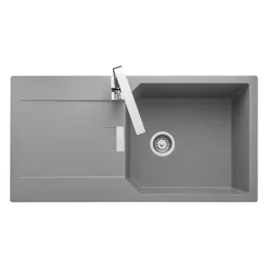 Rangemaster Mayon Large 1 Bowl Igneous Granite Kit Kitchen Sink & Waste Kit with Reversible Drainer - 1000 x 510mm