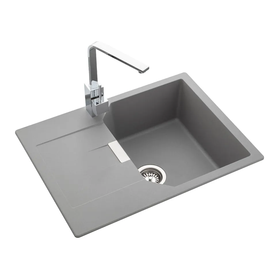 Rangemaster Mayon Ultra Compact 1 Bowl Igneous Granite Kitchen sink & Waste Kit with Reversible Drainer - 690 x 510mm