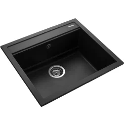 Rangemaster Prato Inset 1 Bowl Igneous Granite Composite Kitchen Sink & Waste Kit - 570 x 510mm