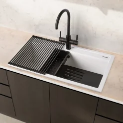 Rangemaster Prato Inset 1 Bowl Igneous Granite Composite Kitchen Sink & Waste Kit - 790 x 510mm