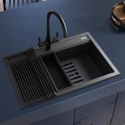 Rangemaster Prato Inset 1 Bowl Igneous Granite Composite Kitchen Sink & Waste Kit - 790 x 510mm