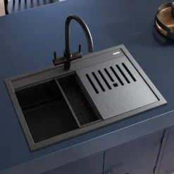Rangemaster Prato Inset 1 Bowl Igneous Granite Composite Kitchen Sink & Waste Kit - 790 x 510mm