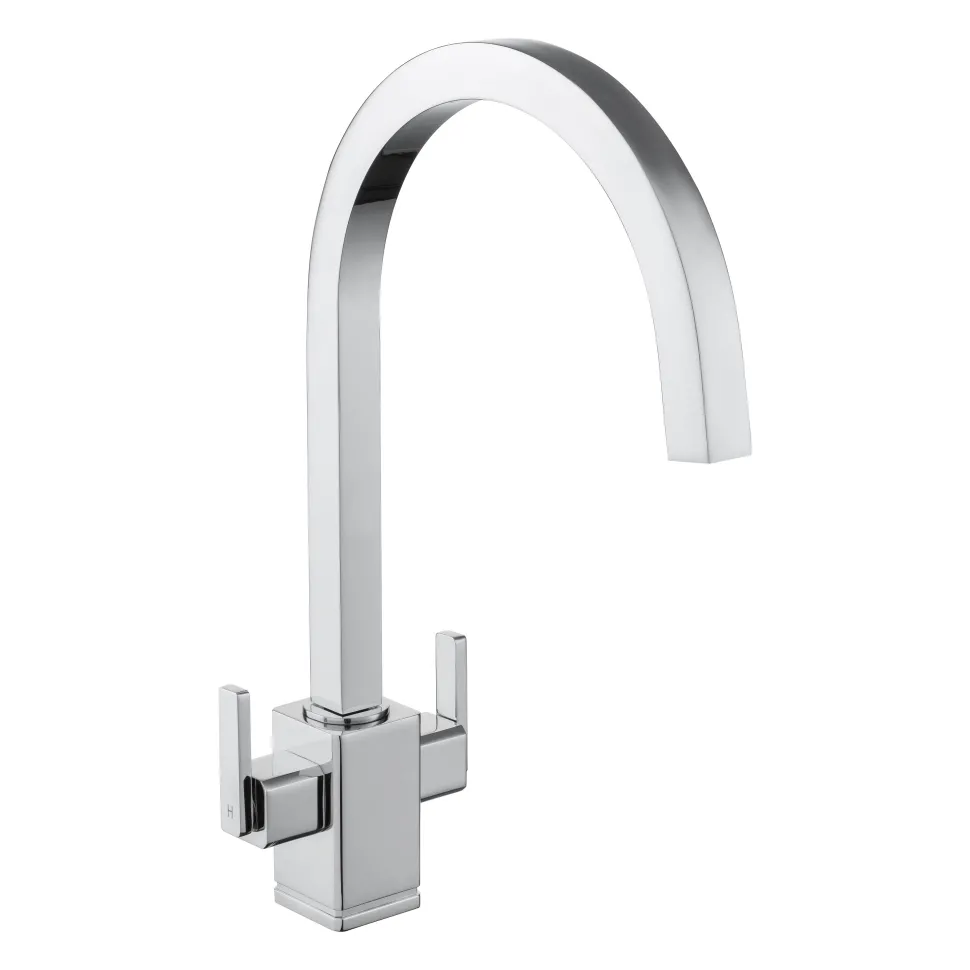 Rangemaster Quadrant Twin Lever Monobloc Kitchen Mixer Tap