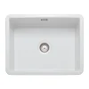 Rangemaster Rustique 1 Bowl Inset/Undermount Fireclay White Ceramic Kitchen Sink & Waste Kit - 598 x 462mm