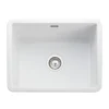 Rangemaster Rustique 1 Bowl Inset/Undermount Fireclay White Ceramic Kitchen Sink & Waste Kit - 557 x 430 mm