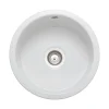 Rangemaster Rustique 1 Bowl Inset/Undermount Fireclay White Ceramic Kitchen Sink & Waste Kit - 445 x445mm