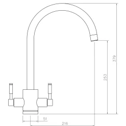 Rangemaster Spectra Dual Lever Mono Kitchen Mixer Tap