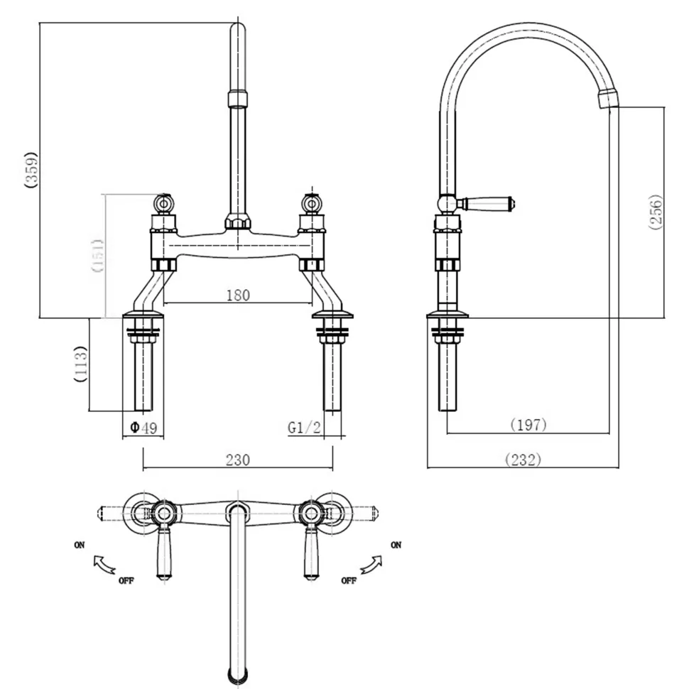 Rangemaster Traditional Belfast Bridge Kitchen Sink Mixer Tap