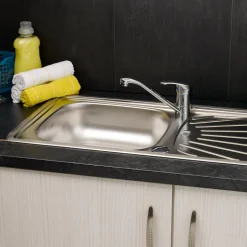 Reginox Alpha 10 Reversible Single Bowl Stainless Steel Inset Sink & Waste - 860 x 435mm