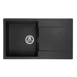 Reginox Amsterdam Compact Single Bowl Granite Composite Kitchen sink & Waste Kit with Reversible Drainer - 860 x 500mm