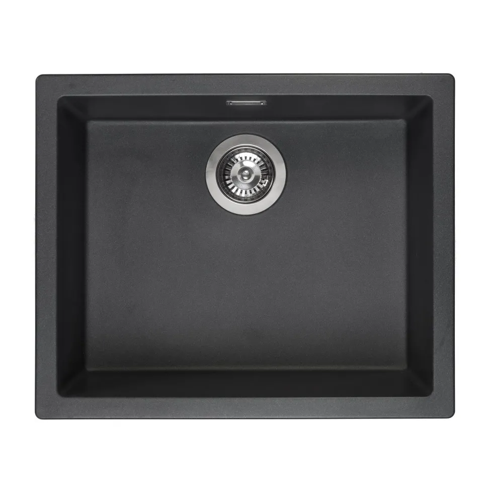 Reginox Amsterdam 50 Single Bowl Granite Composite Inset / Undermount Kitchen Sink & Waste Kit - 560 x 460mm